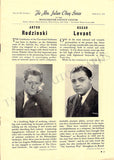 Levant, Oscar - Signed Program New York 1942