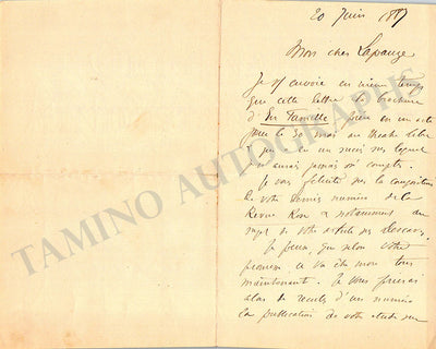 Metenier, Oscar - Set of 4 Autograph Letters Signed 1887