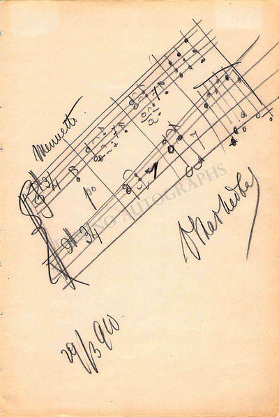 Nedbal, Oskar - Autograph Music Quote Signed 1910