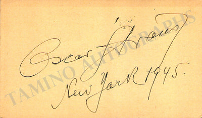 Straus, Oscar - Signed Card 1945