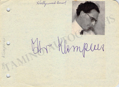 Klemperer, Otto - Signed Album Page