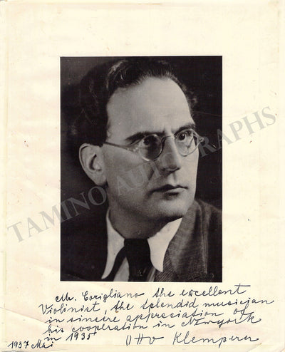 Klemperer, Otto - Signed Photograph 1937