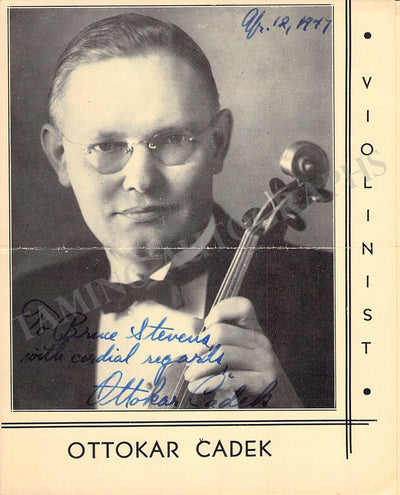 Cadek, Ottokar - Signed Brochure 1947