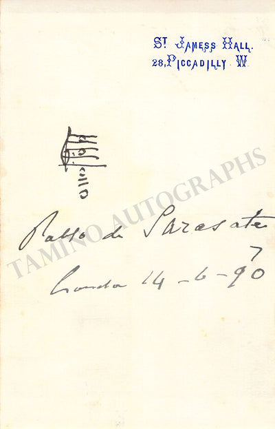 Sarasate, Pablo de - Autograph Music Quote Signed 1890