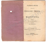 Parepa-Rosa, Euphrosyne - Program Libretto "Maritana"