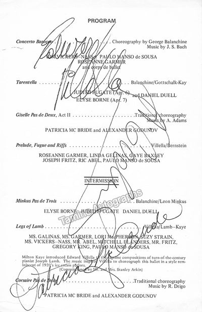 McBride, Patricia - Godunov, Alexander - Villella, Edward - Signed Insert