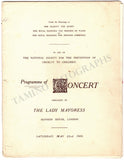 Patti, Adelina - Concert Program London 1909
