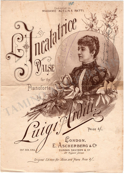 Patti, Adelina - Nicolini, Ernesto - Arditi, Luigi - Signed Score "L'Incantatrice" 1887