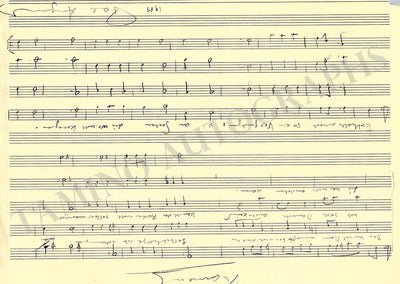 Angerer, Paul - Autograph Music Quote Signed 1989