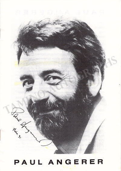 Angerer, Paul - Signed Brochure 1991