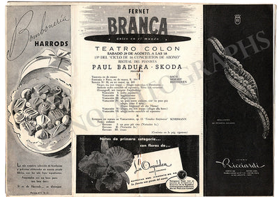 Badura-Skoda, Paul - Concert Program Buenos Aires 1953