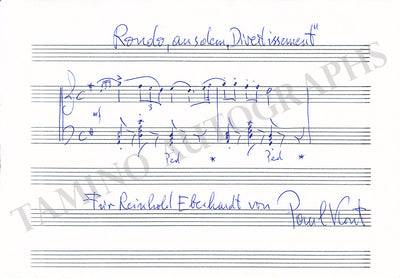 Kont, Paul - Autograph Music Quote Signed