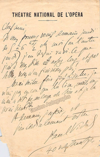 Vidal, Paul - Autograph Letter Signed