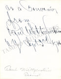 Wittgenstein, Paul - Signed Photograph 1946