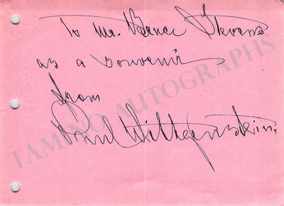 Wittgenstein, Paul - Signed Album Page