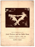Pavlova, Anna - Performance Program New York 1920s
