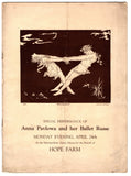 Pavlova, Anna - Performance Program New York 1920s
