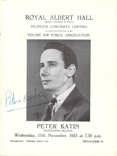 Katin, Peter - Signed Program London 1953