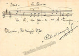 Mascagni, Pietro - Autograph Music Quote Signed From Iris + Photo