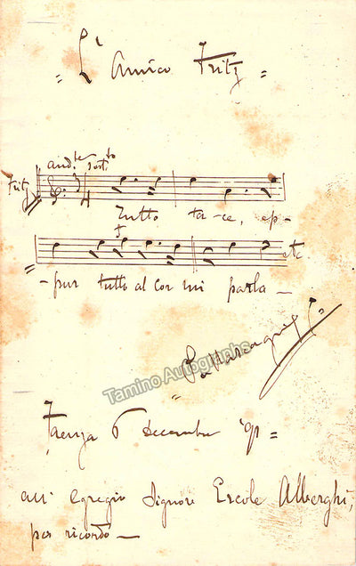 Signed Music Quote L'Amico Fritz (1891)