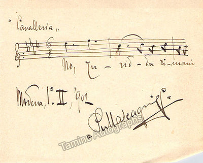 Signed Music Quote Cavalleria Rusticana (1902)