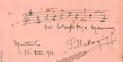 Autograph Music Quote Signed 1911