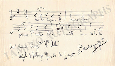 Signed Music Quote Cavalleria Rusticana (1894)