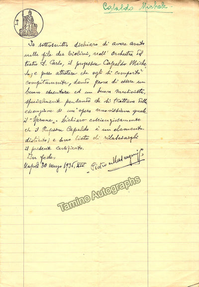 Signed Recommendation Letter (1936)