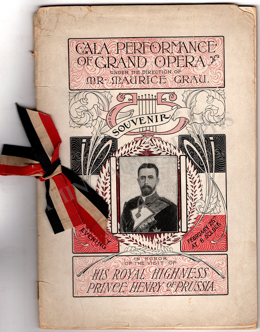 Oreal Opera Program Metropolitan Opera Prince Henry of Prussia Gala Program 1902