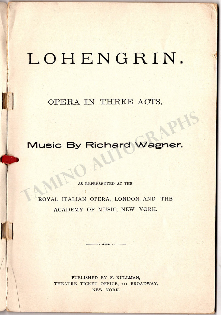 Oreal Opera Program Metropolitan Opera Prince Henry of Prussia Gala Program 1902