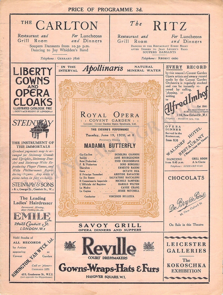 Royal Opera House Covent Garden Opera Programs 1925-1937 – Tamino