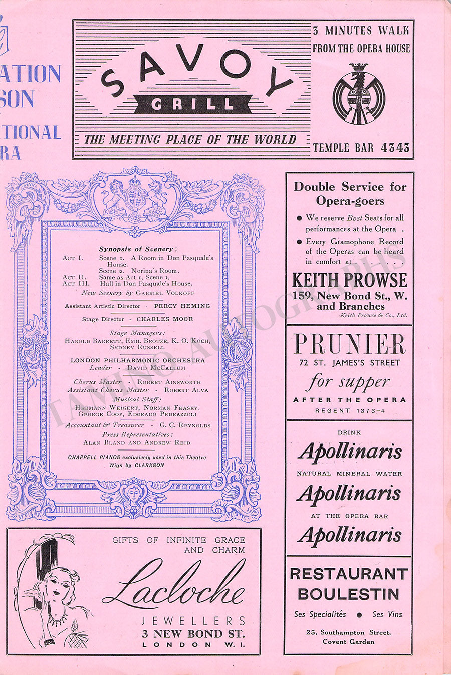 Royal Opera House Covent Garden Opera Programs 1925-1937 – Tamino