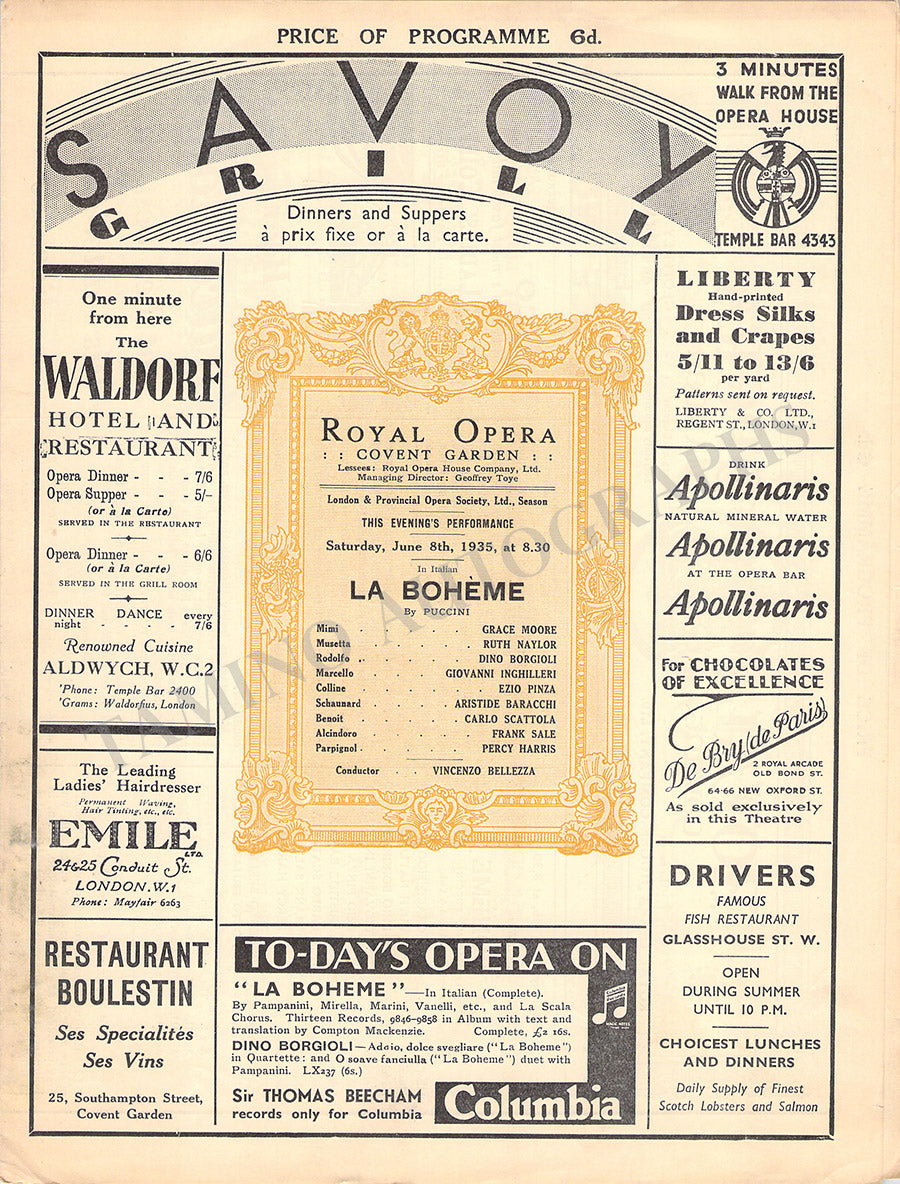 Royal Opera House Covent Garden Opera Programs 1925-1937 – Tamino