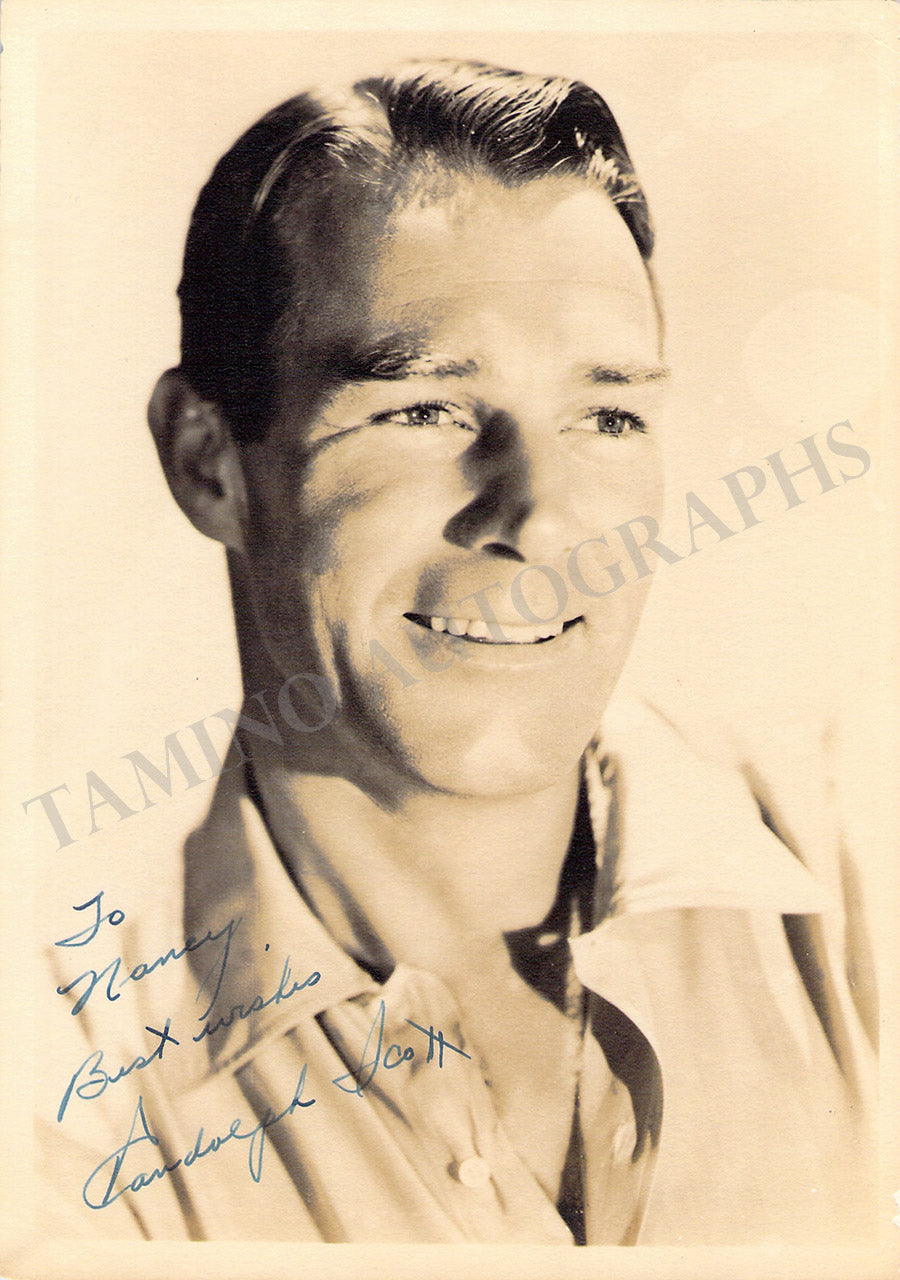 Mr R. Scott Signature Randolph Scott Autographs Signed Photos