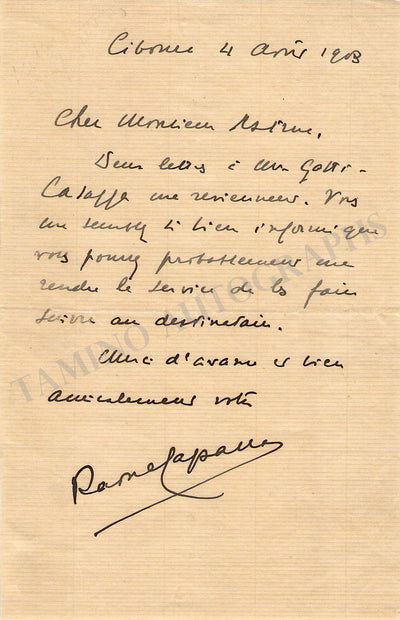 Laparra, Raoul - Autograph Letter Signed 1903