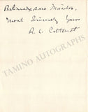 Cottenet, Rawlins Lowndes - Autograph Letter Signed 1932 to A. Toscanini