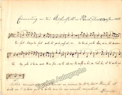Recum, Andre van - Autograph Music Quote Signed 1855