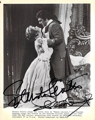 Scotto, Renata - Domingo, Placido - Double Signed Photograph in Manon Lescaut