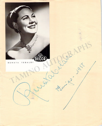 Tebaldi, Renata - Signed Album Page 1955 & Photo