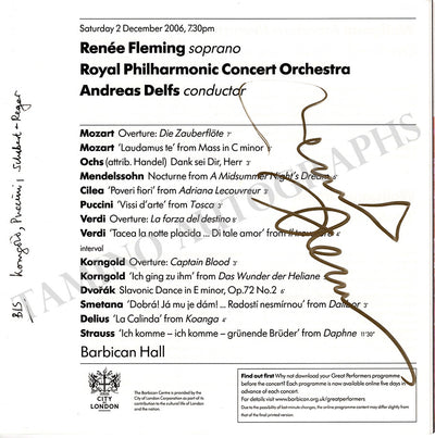 Fleming, Renee - Signed Program London 2006