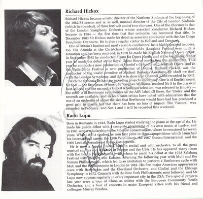 Lupu, Radu - Hickox, Richard - Signed Program Leeds 1985