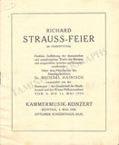 Strauss, Richard - Concert Program for his 60th Birthday