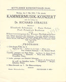 Strauss, Richard - Concert Program for his 60th Birthday