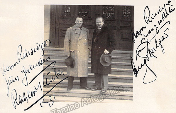 Hugo Balzer Tauber, Richard - Balzer, Hugo - Double Signed Photograph