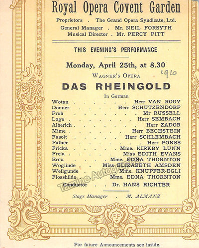ROH Covent Garden - Set of 4 Program Clips Der Ring des Nibelungen 1910