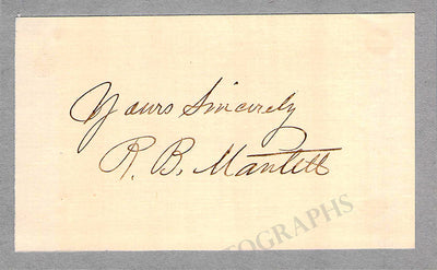 Mantell, Robert B. - Signed Card