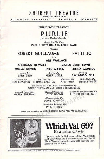 Guillaume, Robert - Signed Program "Purlie"