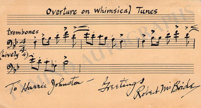 McBride, Robert - Autograph Music Quote Signed