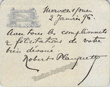 Planquette, Robert - Autograph Letters Signed 1896 & 1899