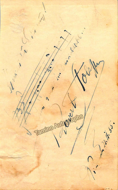Stolz, Robert - Autograph Music Quote Signed 1935